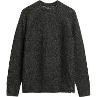 Superdry för män. M6110634A Tjock svart raglantröja (XL), Casual, Polyester