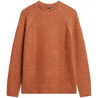 Superdry för män. M6110634A Tjock orange raglantröja (L), Casual, Polyester