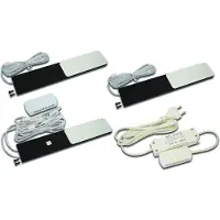 Hera LED-bänklampa S-Pad F set om 3 svart 4.000 K dimmer F, dimbar, Svart, Kök, Aluminium / grå / zink, Modern, Underskåpsbelysning