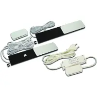 Hera LED-bänklampa S-Pad F set om 2 svart 3.000 K dimmer F, dimbar, Svart, Kök, Aluminium / grå / zink, Modern, Underskåpsbelysning