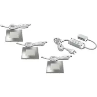 Hera Kvadratisk inbyggnadslampa FQ 68-LED 3dels-set vv, Aluminium / grå / zink, Vardagsrum / matsal, Syntetmaterial, Modern