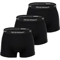 Emporio Armani för män. EM000259_AF14132 Set 3 Boxershorts i elastisk bomullstrikå Essential svart (XL), Hemkläder