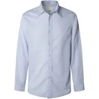 Pepe Jeans för män. PM3090818 Calligan blå skjorta (M), Casual, Bomull, Lång ärm