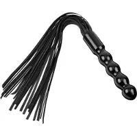 Zado Läderpiska med Trähandtag 56 cm - Svart - Svart