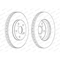 FERODO Bromsskivor DDF1446C fram, ventilerad, 2 Stycke
