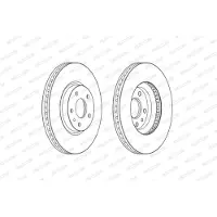 FERODO Bromsskivor DDF2337C fram, ventilerad, 2 Stycke