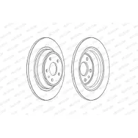FERODO Bromsskivor DDF2338C bak, full, 2 Stycke