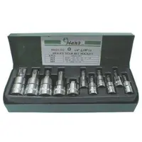 Hans TORX hylssats 1/4 tum, 3/8 tum 11 Styck Utanför mit Öffnung