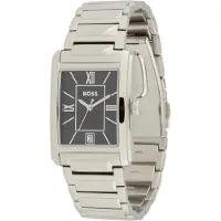BOSS Principle Dress black-dial watch with H-link bracelet
