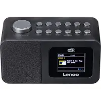 Lenco DAB+/FM-radioväckarklocka med färgdisplay, sleeptimer och dubbel alarmfunktion Svart