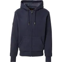 Superdry för män. M2014502A Borg Fodrad sweatshirt marinblå (L), Casual, Bomull, Lång ärm, Marino