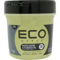 Eco Styler Eco Style, Stilgel, Max Hold, Alla Hårtyper, Svart Kastor & Flaxseed Oil, 16 oz (454 g)