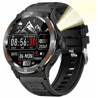 Mtp Products Vattentät smartklocka KT76 med kompass, ficklampa - 1.53 - Svart