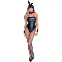 Cottelli Bunny - sexig kanindräkt - glänsande - 5 delar - XL