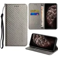 Mtp Products Samsung Galaxy S22 5G Plånboksfodral - Kolfiber - Grå