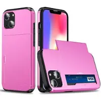 Mtp Products iPhone 15 Hybrid Skal med Glidkortshållare - Rosa