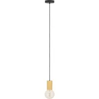 Eglo POZUETA 1 pendellampa E27 svart/natur FSC