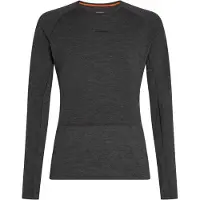 Icebreaker - Underställ - M Merino 260 ZoneKnit LS Crewe Jet Heather för UnisexUll - Storlek M - Grå
