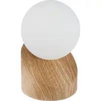 NINO LEUCHTEN Sängbordslampa Alisa, Ljust trä, Vardagsrum / matsal, Glas, Modern, Bordslampa