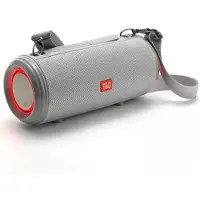 Mtp Products T&G TG537 RGB Light Bluetooth-högtalare Kraftfull, vattentät, bärbar subwooferhögtalare för dator med stöd för FM och TF-kort - Grå