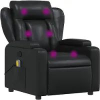 vidaXL Hopfällbar Massagestol, Svart, Konstläder