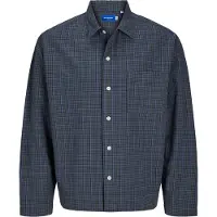 Jack & Jones Skjorta 'JORROXBURY' azur / grå / svart