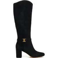 Ralph Lauren för kvinnor. 802967843001 Mate Poly läderstövlar svart (37), Hud, 5 till 8 cm, Zip, Casual