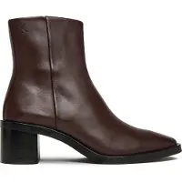 Calvin Klein Leather Square Toe Zip Ankle Boots