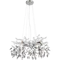 Globo Kristall ljuskrona Danna, dimbar, Förkromad / silver, Vardagsrum / matsal, Metall, Kristall takkrona