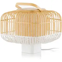 Forestier Bordslampa , Bamboo Square S, Vit, Vardagsrum, Bambu, Design