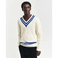 Gant för män. 8060099 Eights beige tröja (S), Casual, Ull, Lång ärm