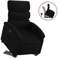 vidaXL Reclinerfåtölj med uppresningshjälp svart tyg
