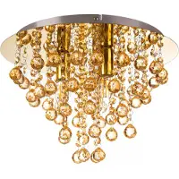 Nowa Taklampa London, dimbar, Mässing / guld, Vardagsrum / matsal, Syntetmaterial, Modern, Taklampa