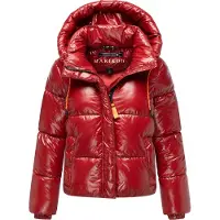 MARIKOO dam quiltad vinterjacka Skyraa med huva & glansig design