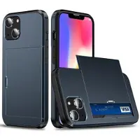 Mtp Products iPhone 14 Hybridskal med Skjutkortplats - Mörkblå
