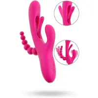 Sweet Smile SMILE - trippelarmad, tungformad vibrator (rosa)