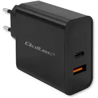 Qoltec Supersnabb Pd-väggladdare Med Usb-a Och Usb-c 90w