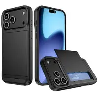 Mtp Products iPhone 17 Pro Max Hybridskal med Skjutkortplats - Svart