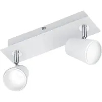 TRIO Lighting Vit-kromfärgad LED-spot Narcos - 2 ljuskällor, Vitt / opal, Vardagsrum / matsal, Metall, Modern, LED-taklampa