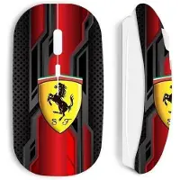 CAPACHEAP Souris - Maniacase - Logo Ferrari - Sans Fil - Blanc - Design Ergonomique Confortable