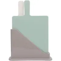 Cosy Homes 4 ST Plastskärbrädor Set Färgkodade Skärbrädor med Förvaringsställ för Hemkök