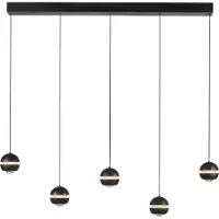 Schöner Wohnen Glas pendellampa Lini, dimbar, Svart, Vardagsrum / matsal, Metall, Modern, Pendellampa
