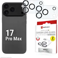 Displex kamera-skyddsglas för Apple iPhone 17 Pro Max, 2-pack