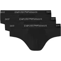 Emporio Armani för män. EM000258_AF14132 Set om 3 svarta stickade trosor med stretch (XXL), Hemkläder, Bomull
