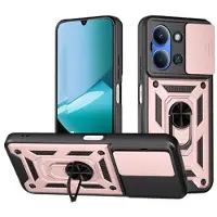 Mtp Products Xiaomi Redmi 15 4G/5G Hybrid Skal med Roterande Ring med Kameraskydd - Roséguld