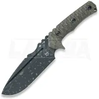 FOX Knives Uro FX-623-ODA, Acid Washed Niolox, OD-Green Micarta fixed knife, Wander Tactical design