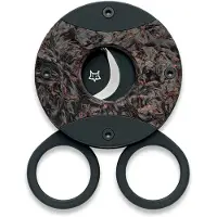 FOX Circle Cigar Cutter 744-CFD, PVD Sandvik 12C27, Dark Matter Fatcarbon Titanium