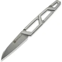 SENCUT TEXO S23095-2 Fixed Blade Neck Knife Skeletonized One-Piece, Stonewashed, neck knife, kydex sheath
