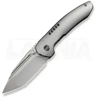We Knife Micro Trogon WE24043-2 Polished Bead Blasted Böhler M390, Satin Polished Titanium, pocket knife, Brian Brown design