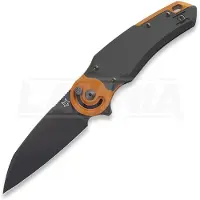 FOX Metamorphosis FX-556-B6, M390 PVD Wharncliffe, Black Aluminium, Orange Aluminium Bolster, pocket knife